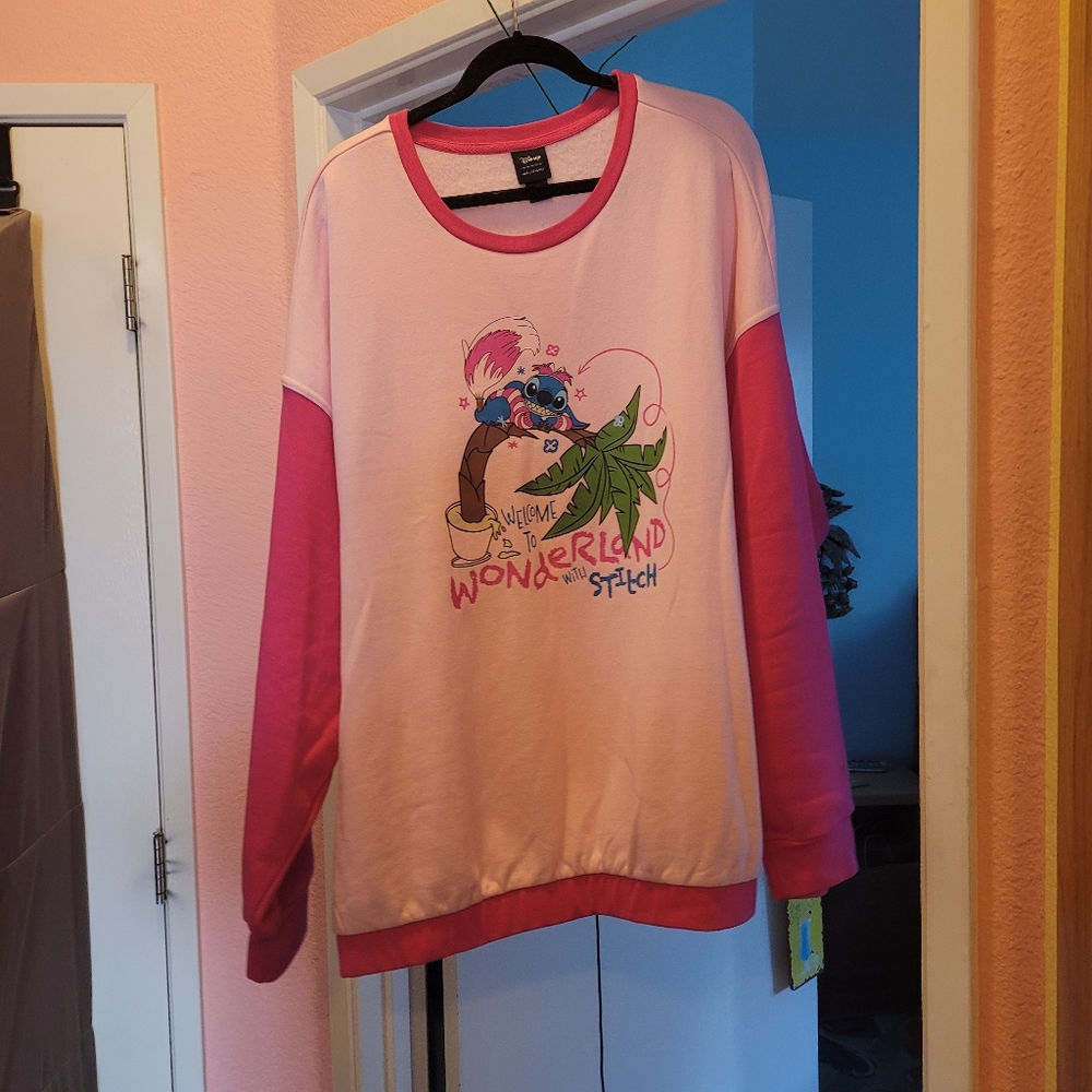 Disney Stitch as Cheshire Cat Colorblock Sweatshirt